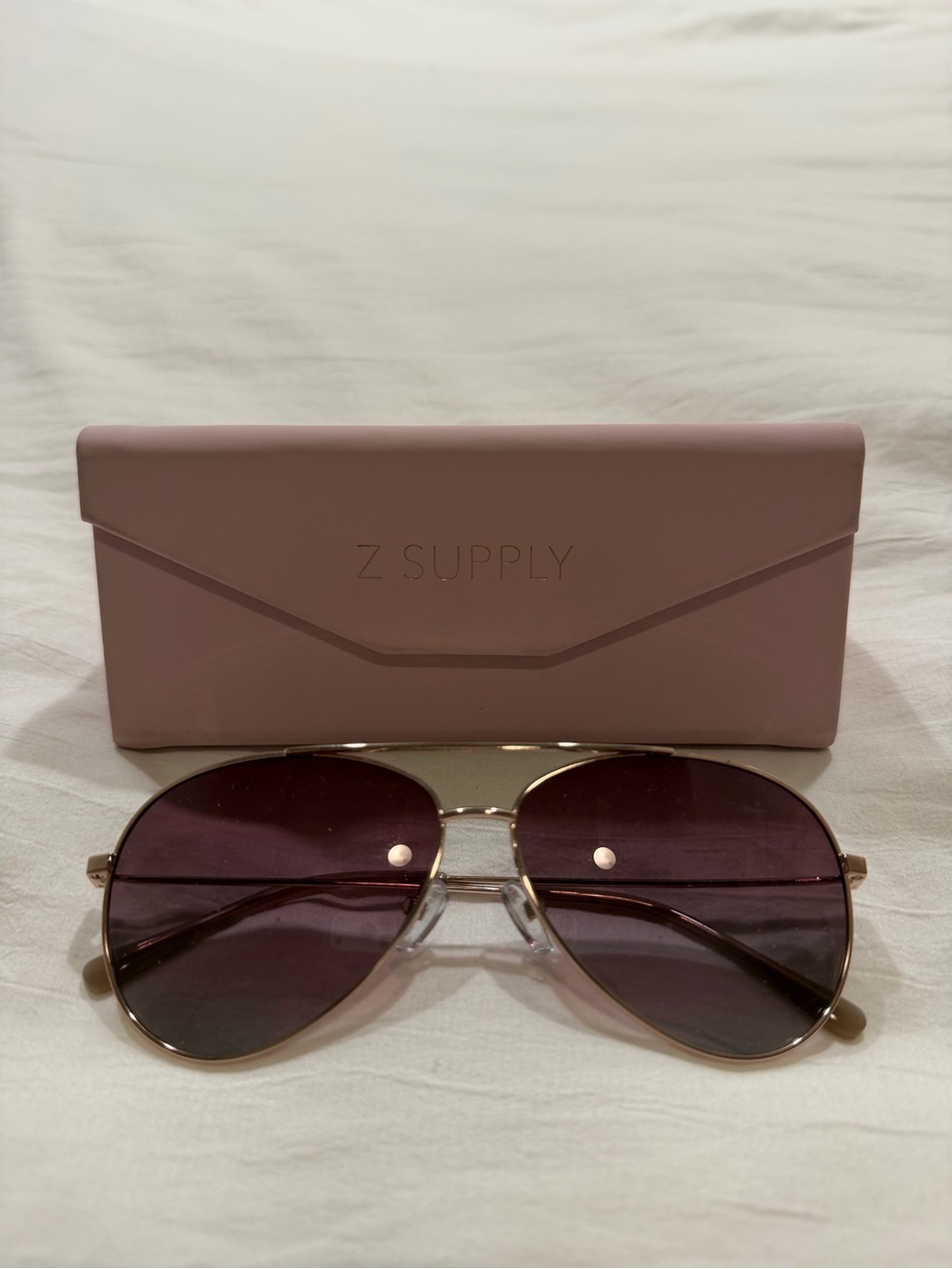 Z Supply Aviator Sunglasses with Mauve/Pink Lenses